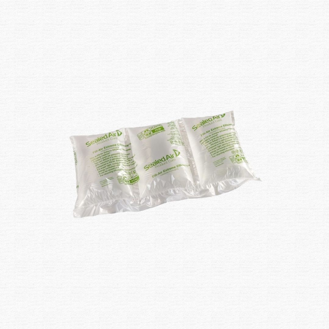 Clear plastic inflated shipping air pillows