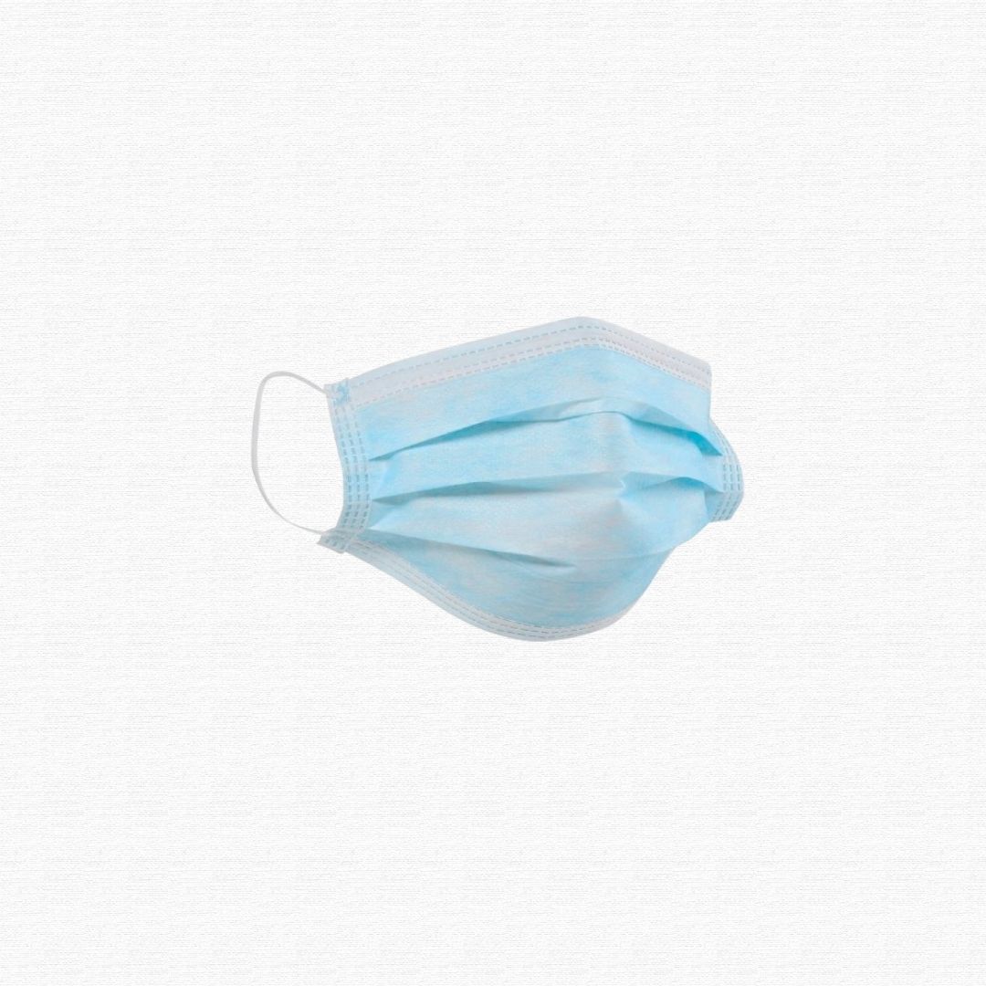 Blue disposable surgical face masks