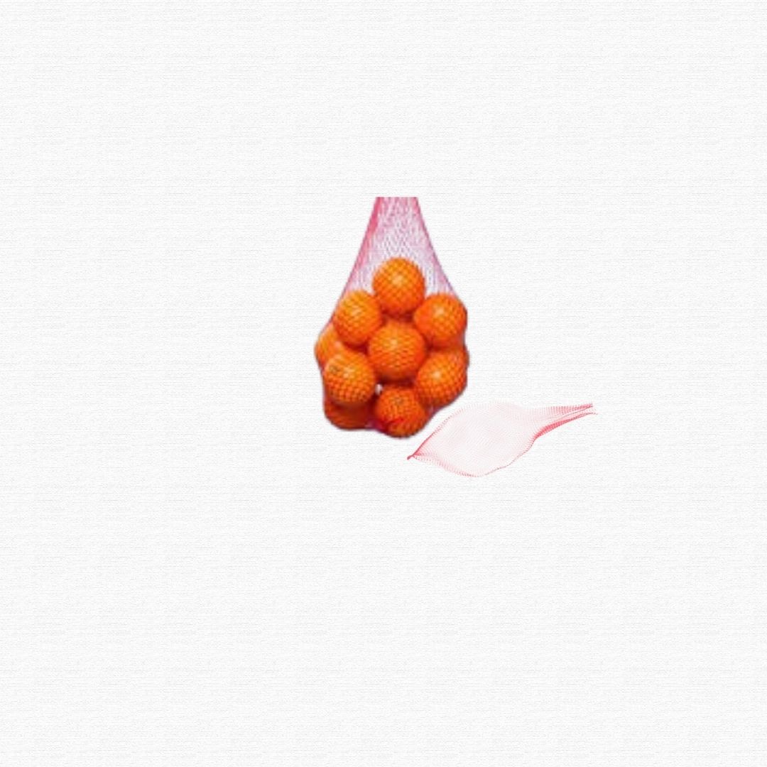 Plastic mesh net bags used for packaging onions and citrus fruits