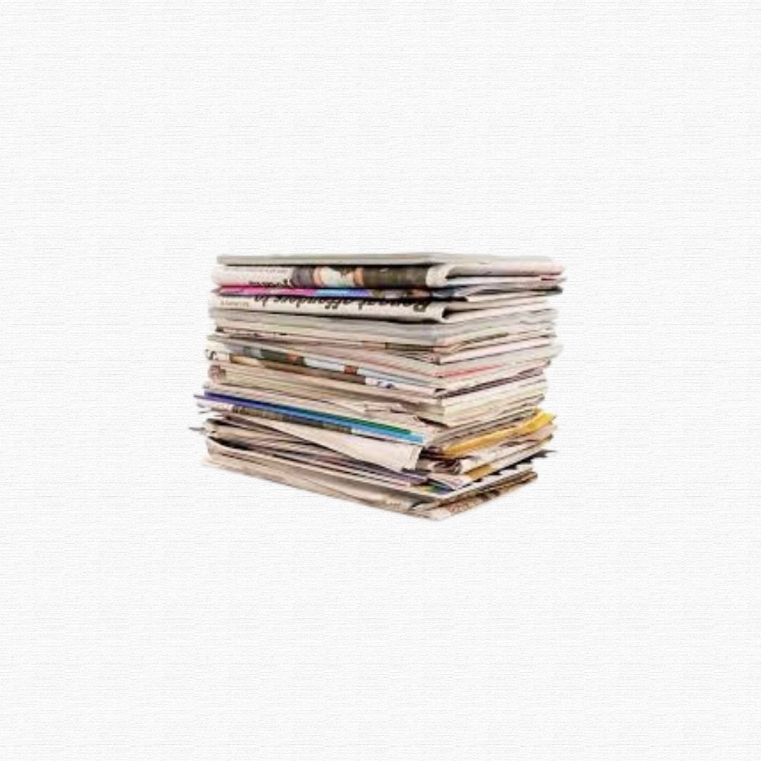 A stack of folded daily newsprint newspapers