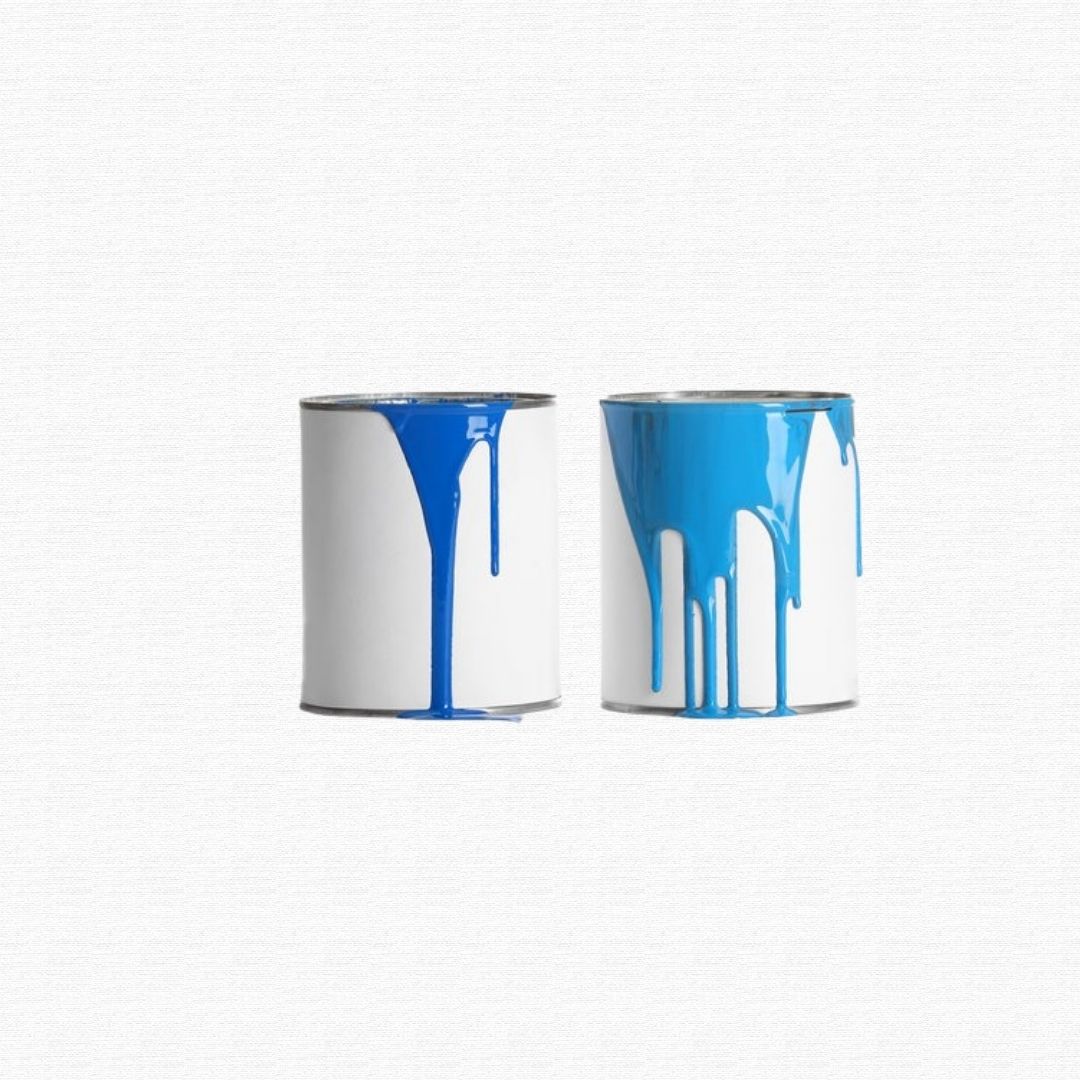 An empty, clean steel architectural interior paint container with its lid off.