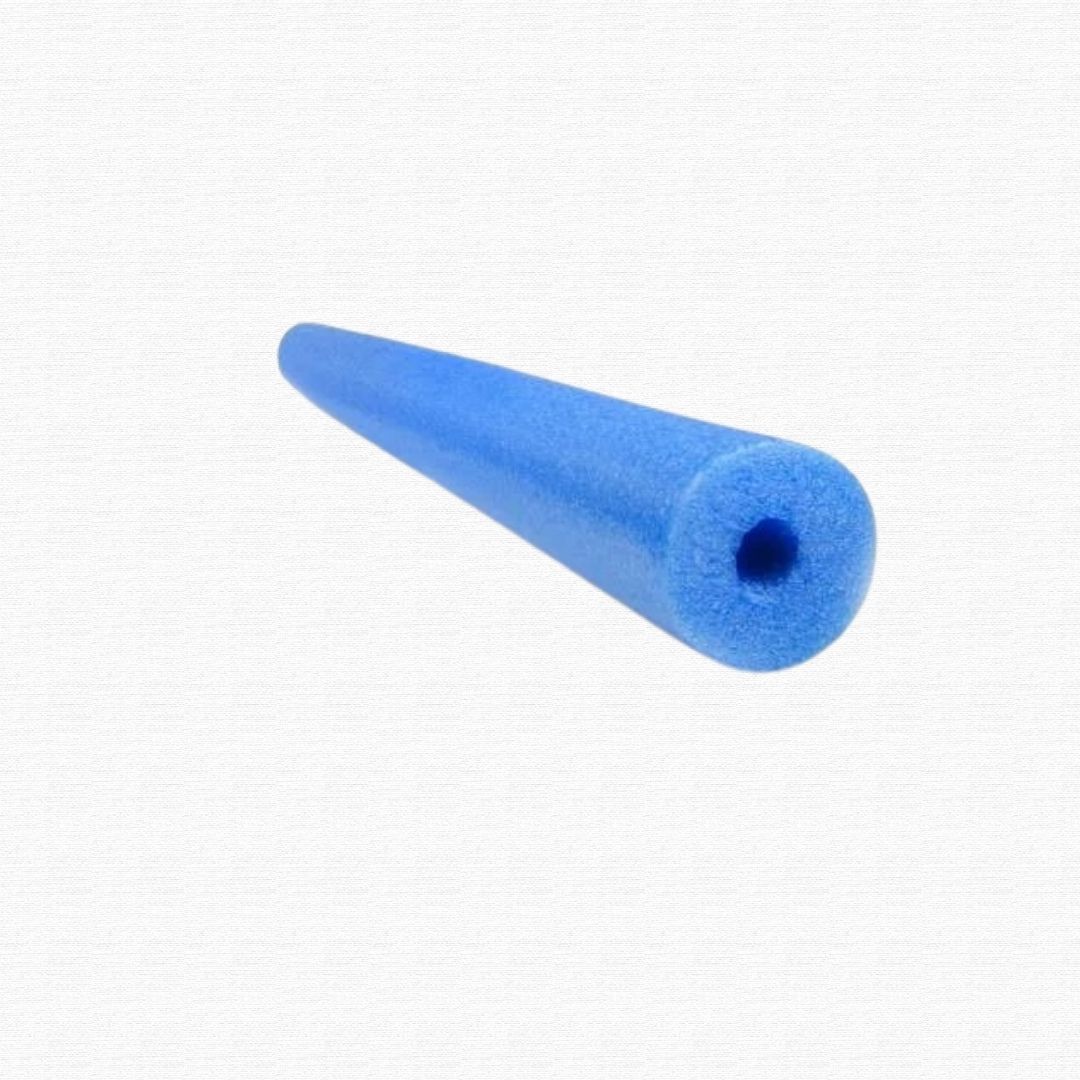 Cylindrical soft open-cell polyethylene structural swim foam tubes.